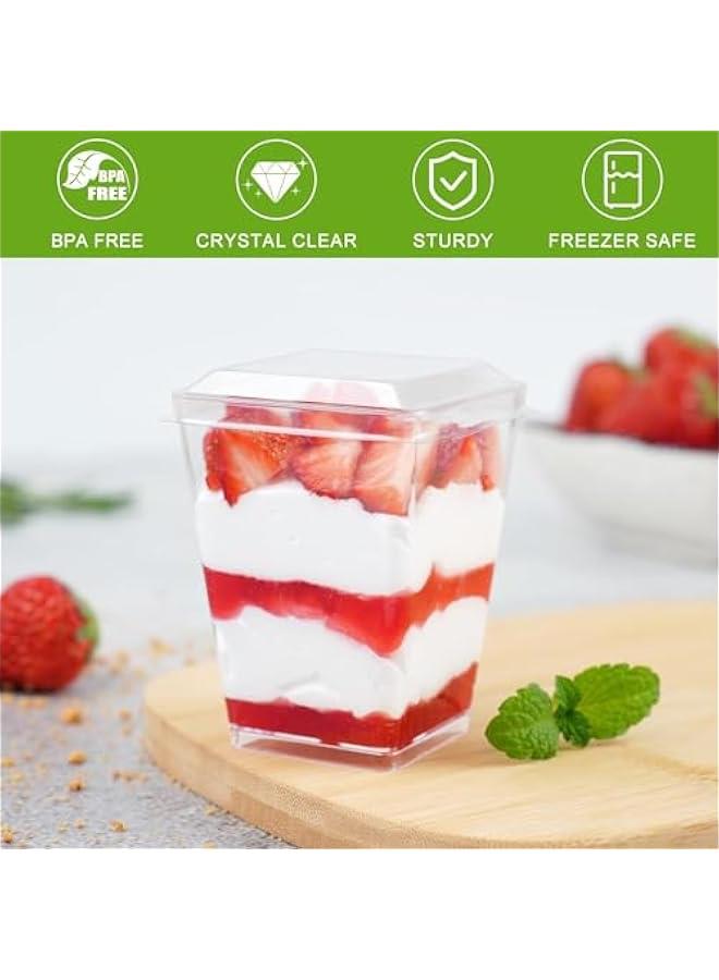25 Pack 5 oz Plastic Dessert Cups with Lids and Spoons, Banana Pudding Cups with Lids Mini Dessert Shooters for Party Individual Yogurt Parfait Jello Fruit Trifle - Image 3